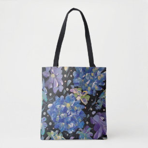 Hydrangea Night Tote Bag