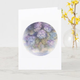 Hydrangea Note Card   Soft Floral Blank Card