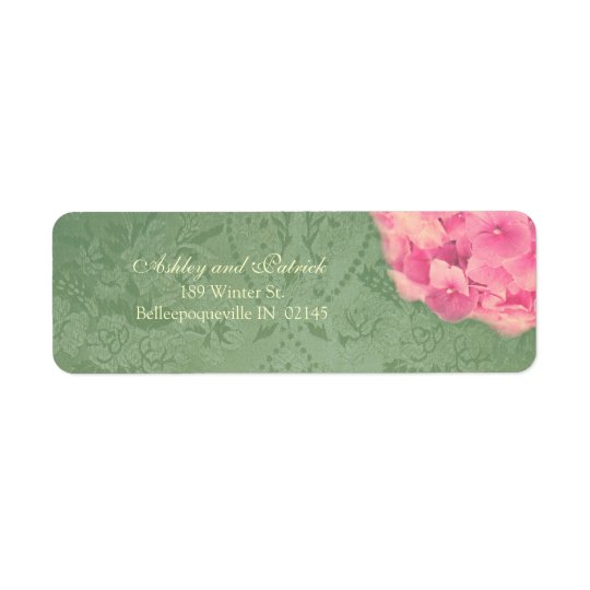 Hydrangea on Baroque Texture Adress Label Return Address Label