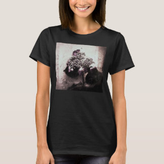 hydrangea on script grunge Hanes t-shirt