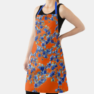 Hydrangea Orange and Blue Apron