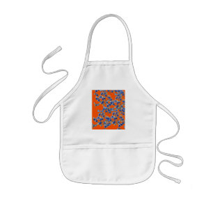 hydrangea orange and blue kids apron