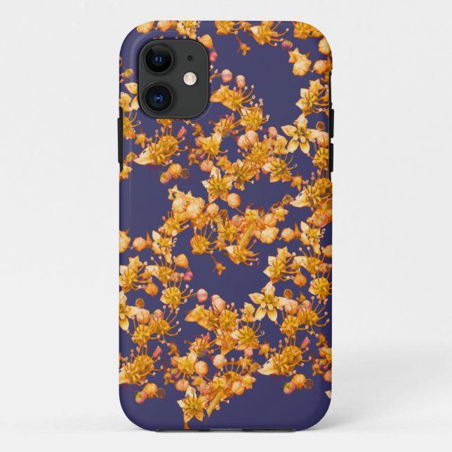 hydrangea orange and navy Case-Mate iPhone case (Back)