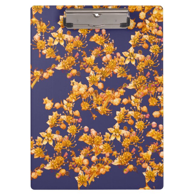 hydrangea orange and navy clipboard (Front)