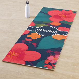 Hydrangea Pastel Colorful Personalized Pattern Yoga Mat