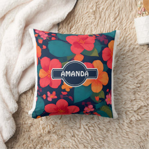 Hydrangea Pastel Colourful Personalised Pattern Cushion
