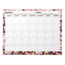 Hydrangea Pattern Blank Calendar