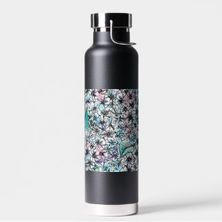 Hydrangea pattern water bottle