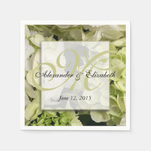 Hydrangea Personalised Monogram Wedding Napkin