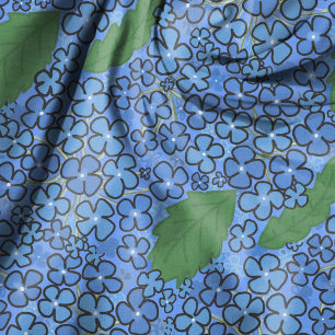 Hydrangea Petals Blue Seamless Botanical Fabric