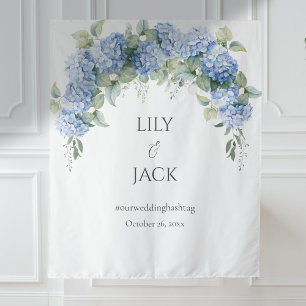 Hydrangea Photo Selfie White Wedding Backdrop Tapestry