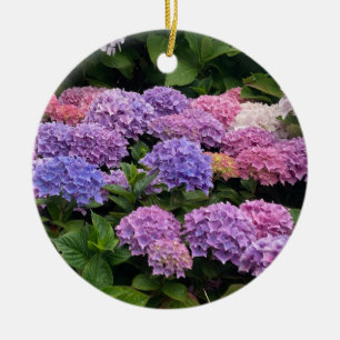 Hydrangea Photograph Ceramic Tree Decoration