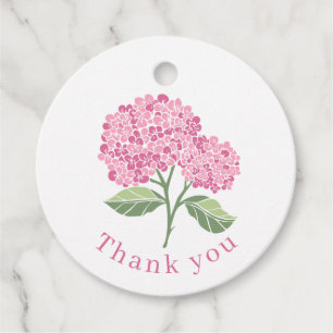 Hydrangea Pink Favour Tags