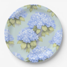Hydrangea Plates | Duck Egg Blue Floral Party