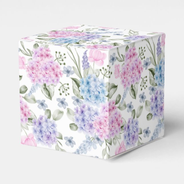 Hydrangea Print Party Treat Box (Front Side)