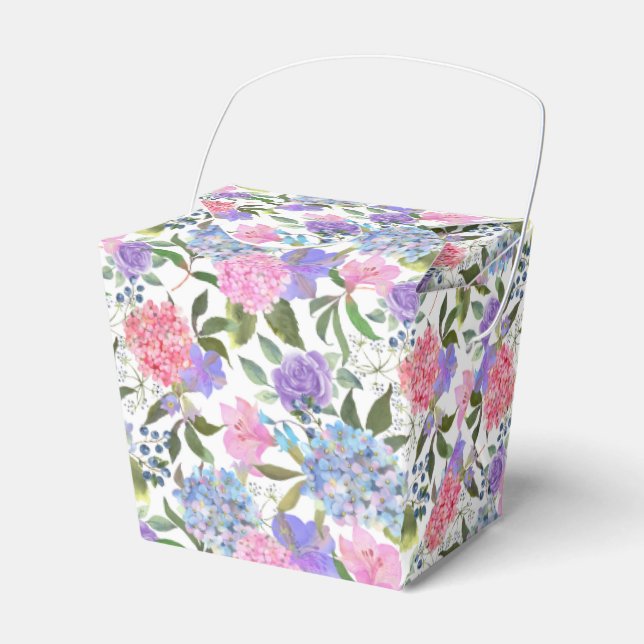 Hydrangea Print Party Treat Box (Front Side)