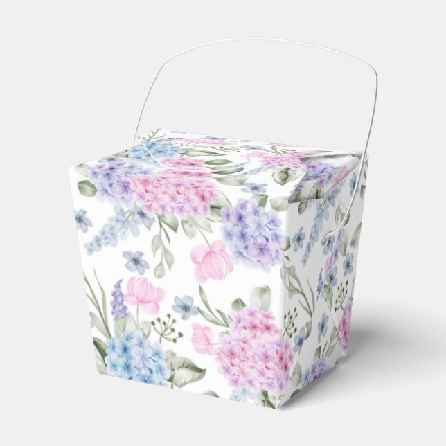 Hydrangea Print Party Treat Box (Front Side)