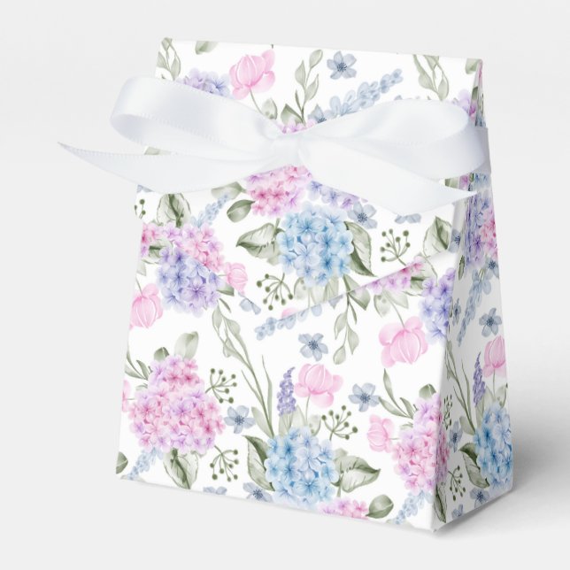 Hydrangea Print Party Treat Box (Front Side)