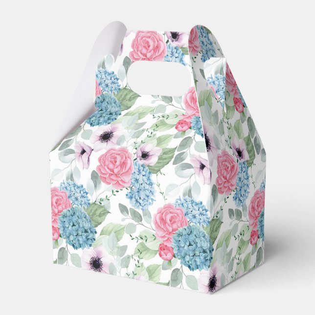 Hydrangea Print Party Treat Box (Front Side)