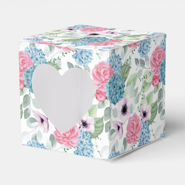 Hydrangea Print Party Treat Box (Front Side)