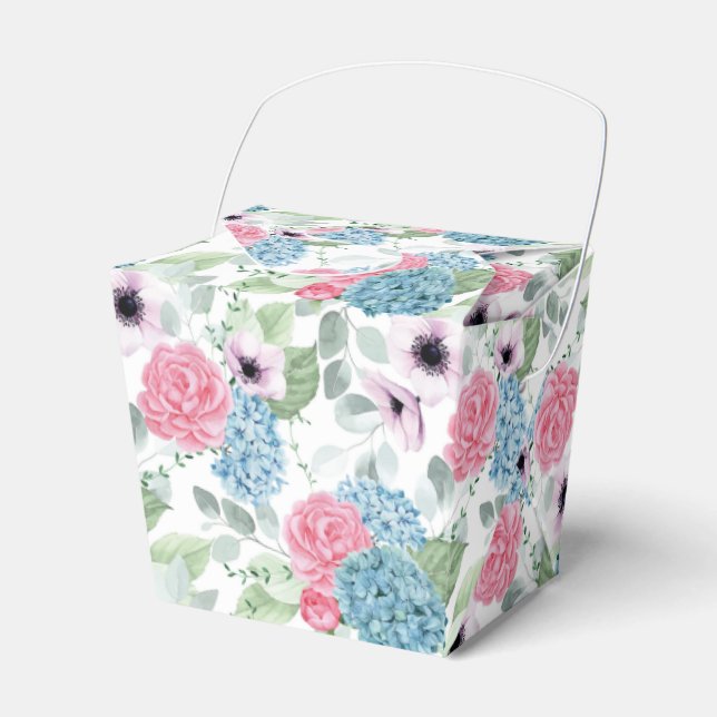 Hydrangea Print Party Treat Box (Front Side)