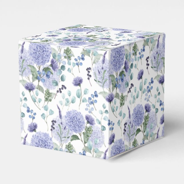 Hydrangea Print Party Treat Box (Front Side)