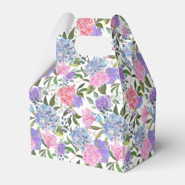 Hydrangea Print Party Treat Box (Front Side)