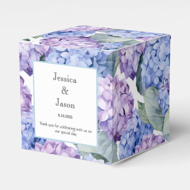 Hydrangea Print Party Treat Box (Front Side)