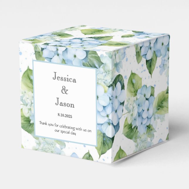 Hydrangea Print Party Treat Box (Front Side)