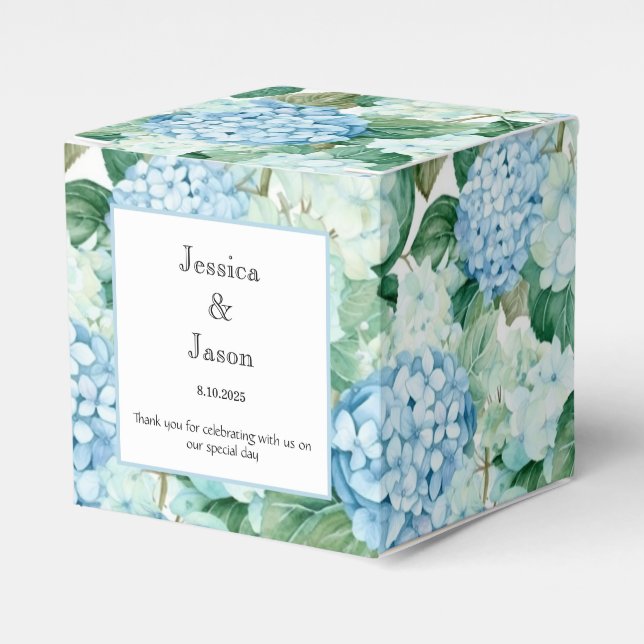 Hydrangea Print Party Treat Box (Front Side)