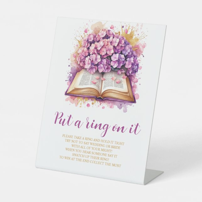 Hydrangea Put a Ring on It Game Sign (Front)