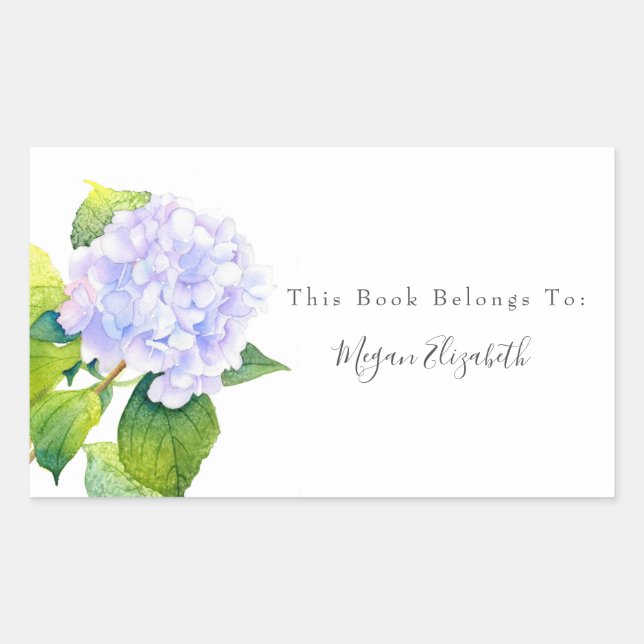 Hydrangea Rectangular Sticker (Front)