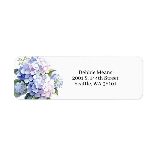 Hydrangea Return Address Label (Front)