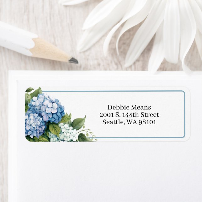 Hydrangea Return Address Label (Insitu)