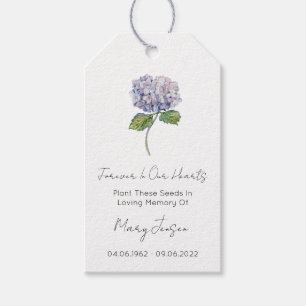 Hydrangea Seed Packet Memorial Funeral Gift Tags