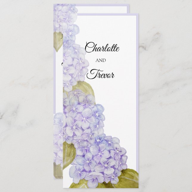 Hydrangea Shades Of Violet Blue Card (Front/Back)