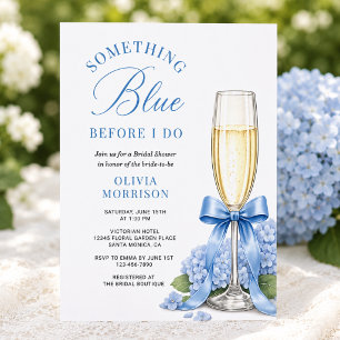Hydrangea Something Blue Bridal Shower Invitation