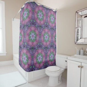 Hydrangea Star Pattern Shower Curtain