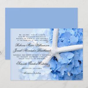 Hydrangea Starfish Parents Names Wedding Invite