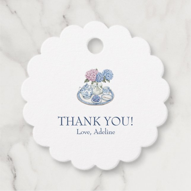 Hydrangea Tea Party Favour Tags (Front)