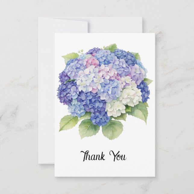 hydrangea thank you card (Front)