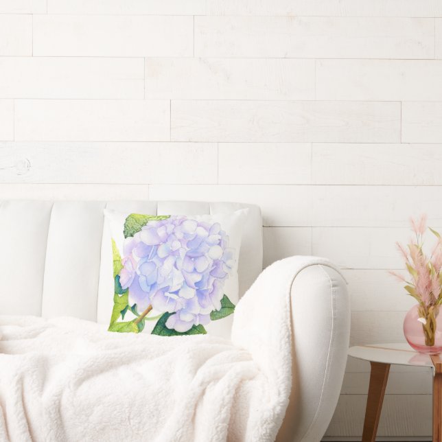 Hydrangea Watercolor Cushion (Couch)