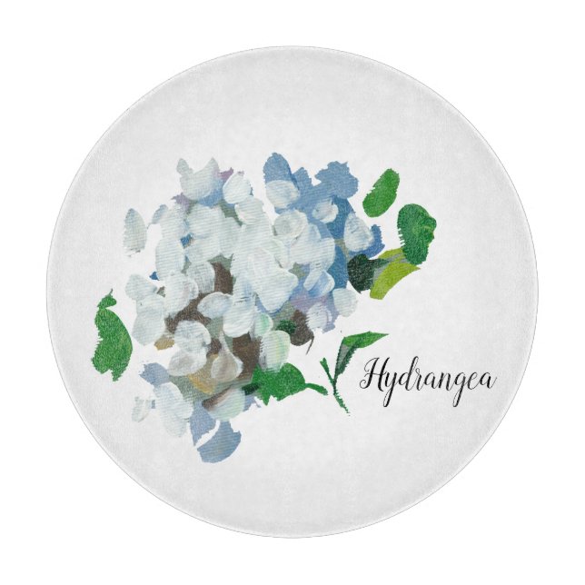 Hydrangea Watercolor Cutting Board (Front)