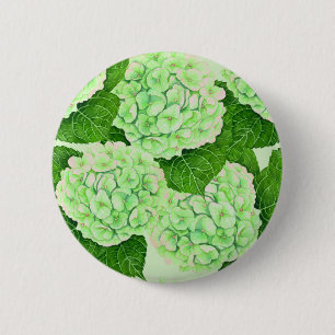 Hydrangea watercolor pattern 6 cm round badge