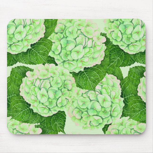Hydrangea watercolor pattern mouse mat (Front)