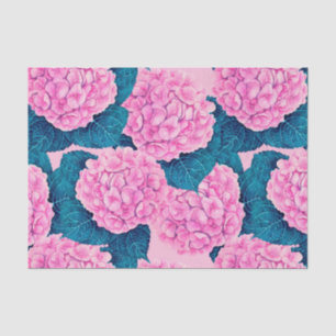 Hydrangea watercolor pattern, pink and blue tissue paper