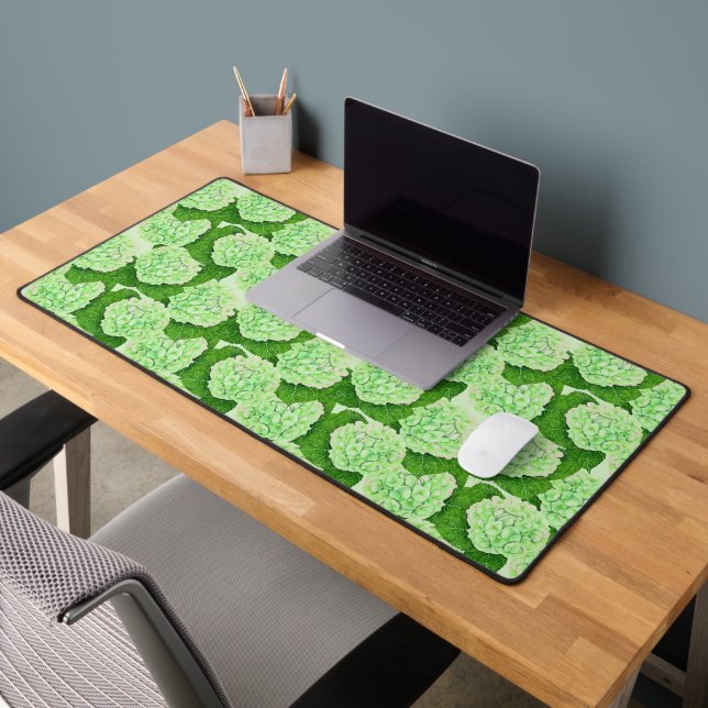 Hydrangea watercolor pattern wrapping paper desk mat (Office 2)