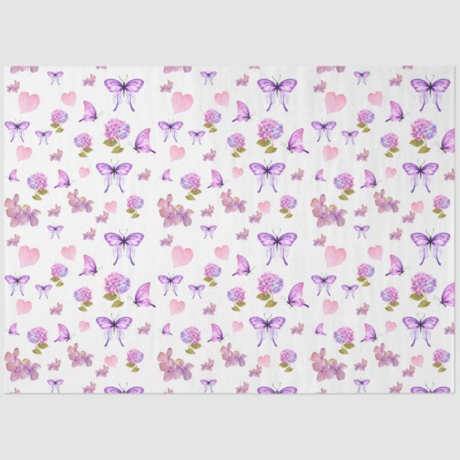 Hydrangea Watercolor Series Design 10 Tissue Paper (Front)