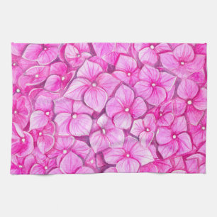 Hydrangea watercolor tea towel