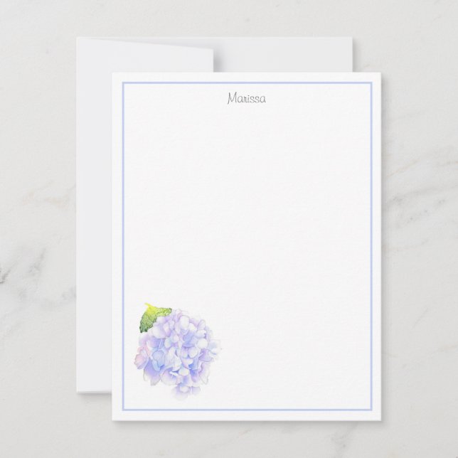 Hydrangea Watercolor Vignette Card (Front)